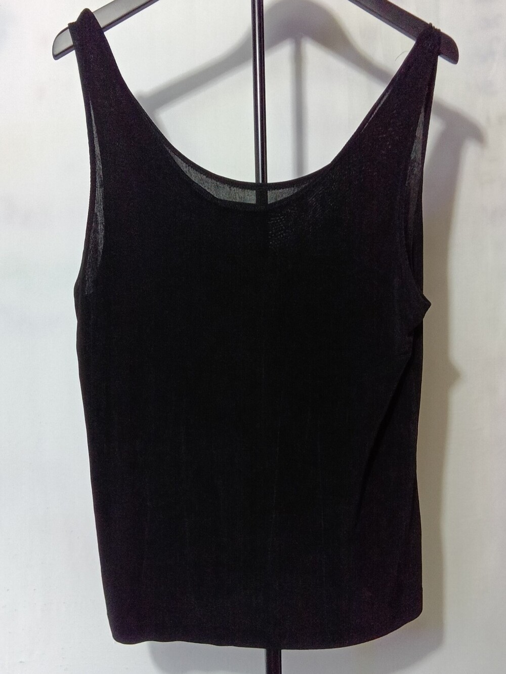 Chico's Travelers Slinky Knit Tank Top Size 2 (Large) Solid Black Scoop Neck